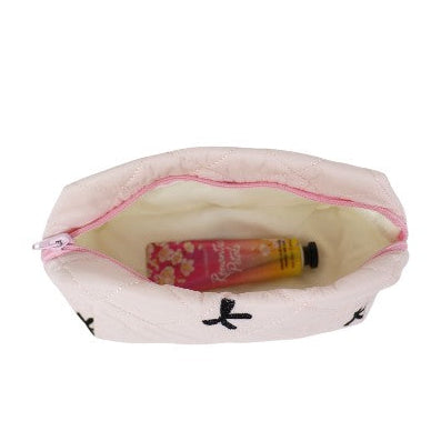 Ribbon Printing Quilted Fabric Makeup Pouch JB5526-3 (12PC)