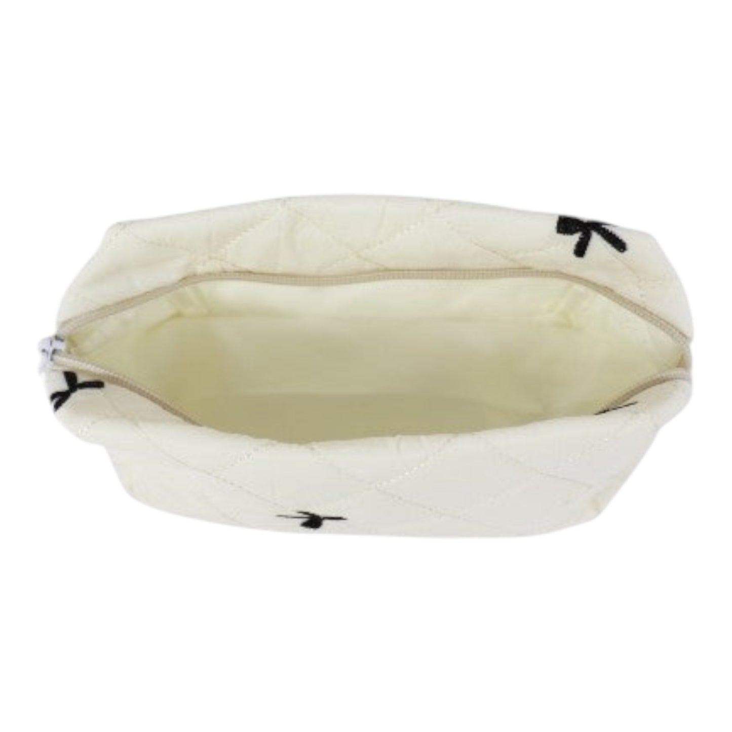 Ribbon Printing Quilted Fabric Makeup Pouch JB5526-3 (12PC)