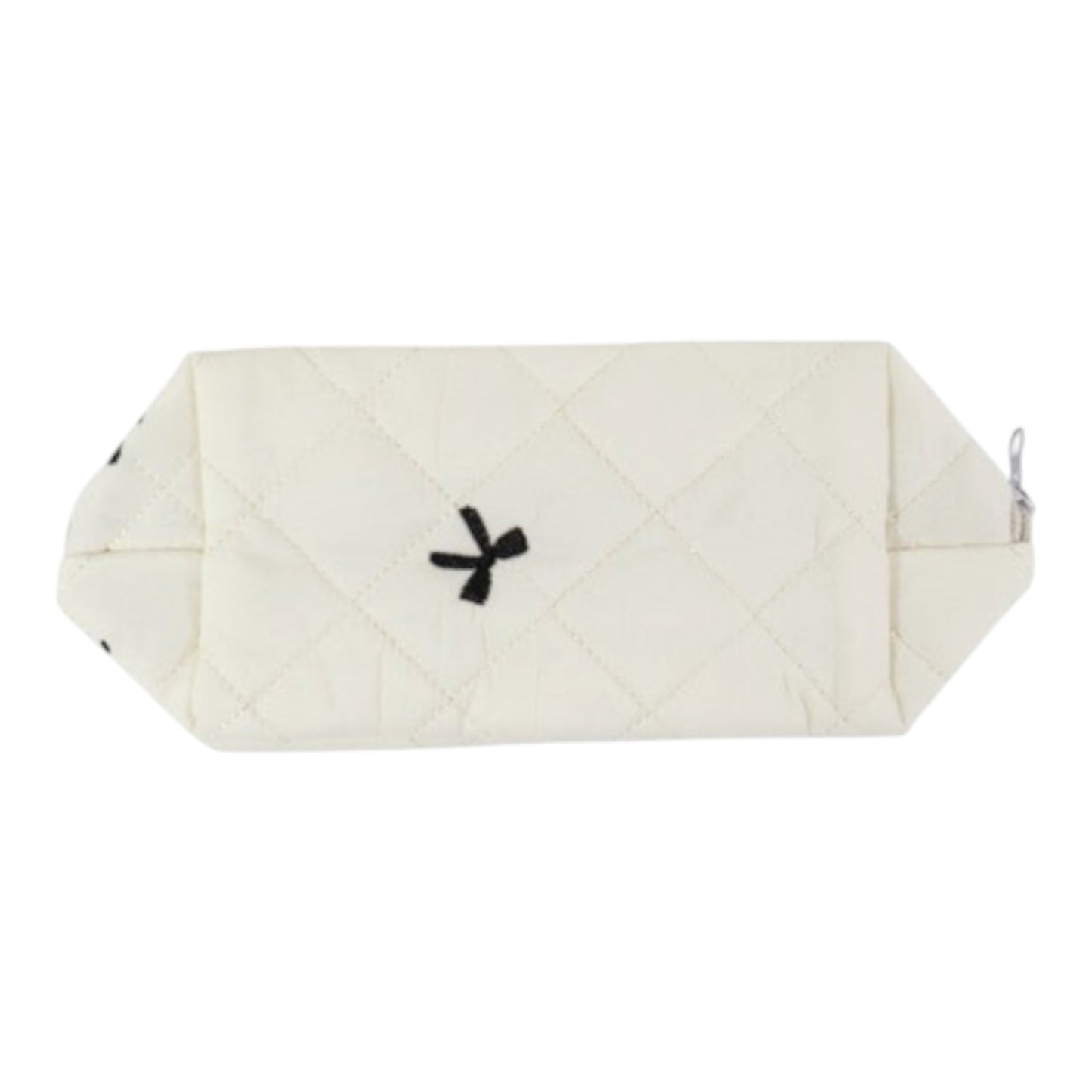 Ribbon Printing Quilted Fabric Makeup Pouch JB5526-3. (12PC)