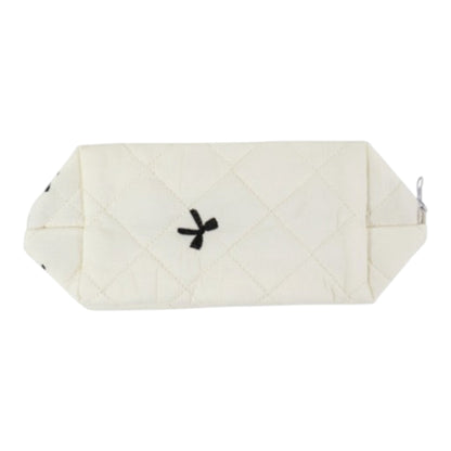 Ribbon Printing Quilted Fabric Makeup Pouch JB5526-3. (12PC)