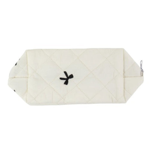 Ribbon Printing Quilted Fabric Makeup Pouch JB5526-3 (12PC)