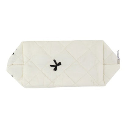 Ribbon Printing Quilted Fabric Makeup Pouch JB5526-3 (12PC)