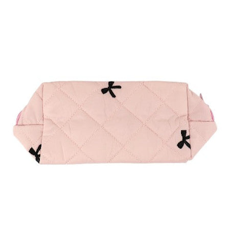 Ribbon Printing Quilted Fabric Makeup Pouch JB5526-3 (12PC)