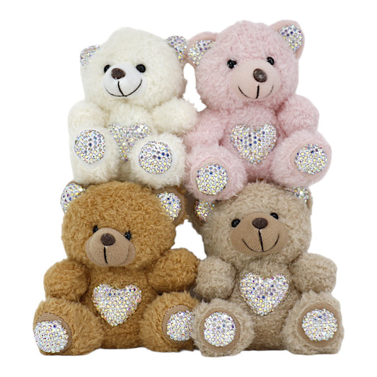 Rhinestone Bear Plush Key Chain KC1026-8. (12PC)