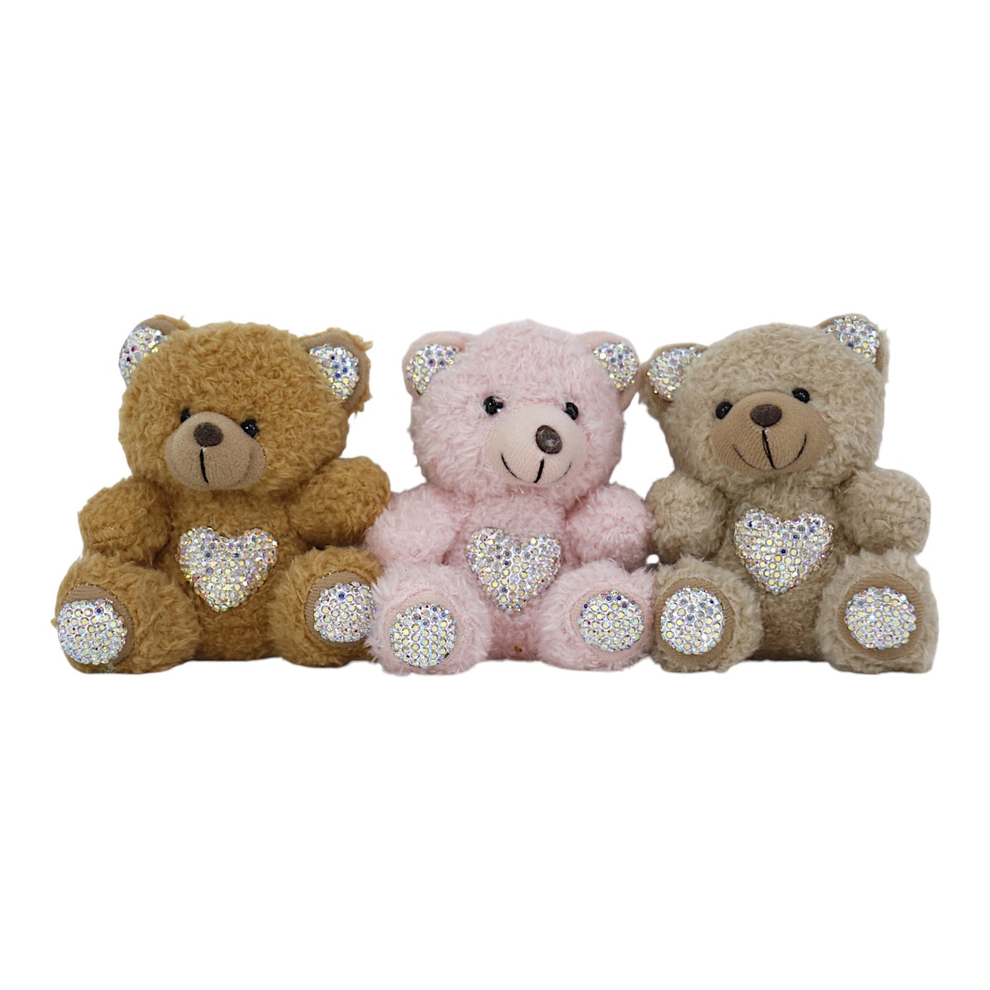 Rhinestone Bear Plush Key Chain KC1026-8. (12PC)