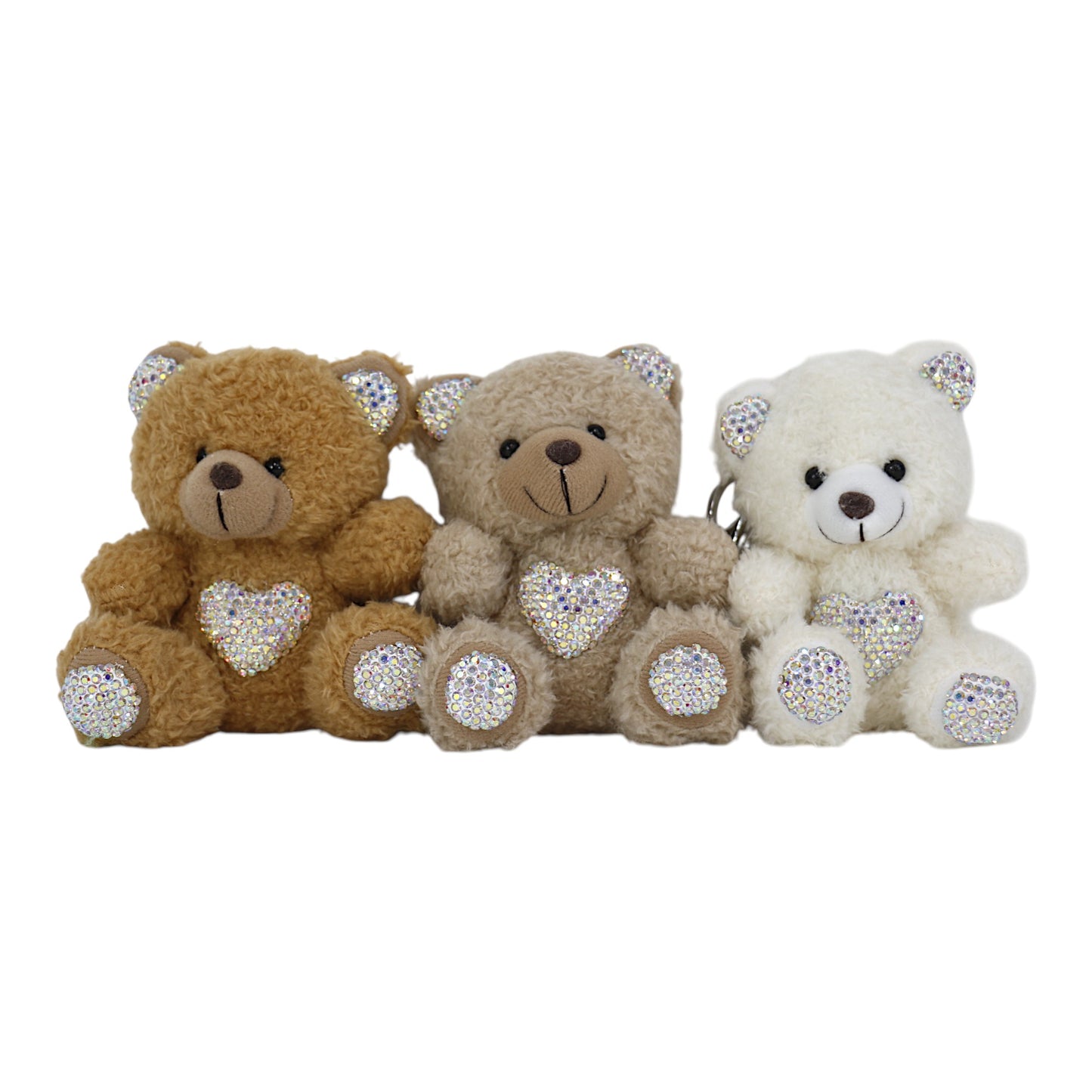 Rhinestone Bear Plush Key Chain KC1026-8. (12PC)
