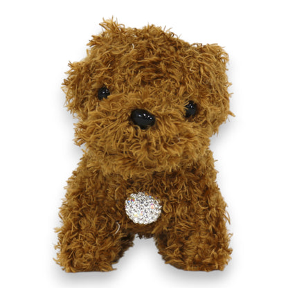 Rhinestone Curly Hair Dog Plush Key Chain KC0425-3. (12PC)
