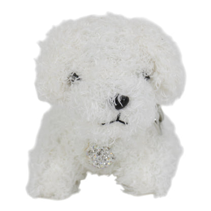 Rhinestone Curly Hair Dog Plush Key Chain KC0425-3. (12PC)