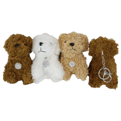 Rhinestone Curly Hair Dog Plush Key Chain KC0425-3. (12PC)