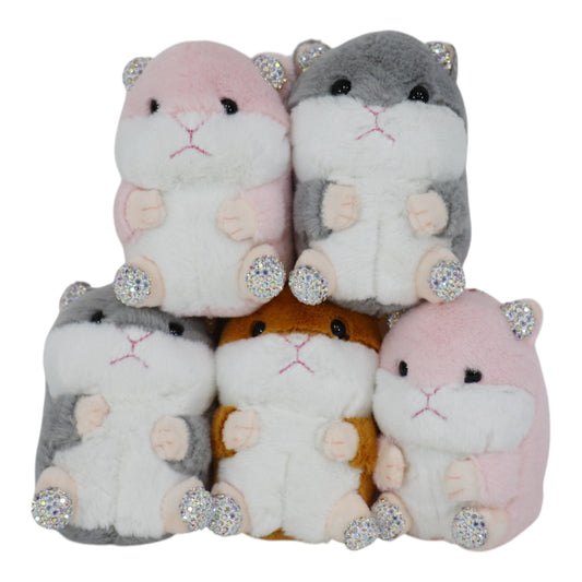 Rhinestone Hamster Plush Key Chain KC31219-31. (12PC)