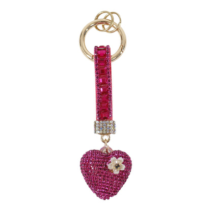 Double Sided Rhinestone Heart Keychain KC41101-11 (12PC)