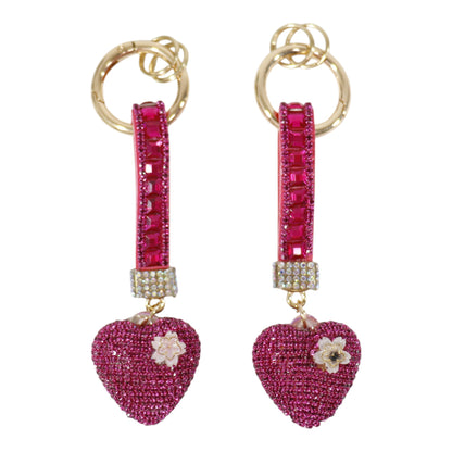 Double Sided Rhinestone Heart Keychain KC41101-11 (12PC)