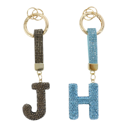 Rhinestone Alphabet Initial Letter Key Chain KC001..(12PC)