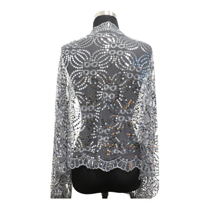 Sequin Chiffon Embellished Fringe Sheer Shawl Wrap Scarf SQ1013-3 (12pc)