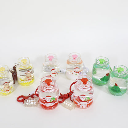 Christmas Holiday Liquid Jar Key Chain KC21026-20. (12PC)