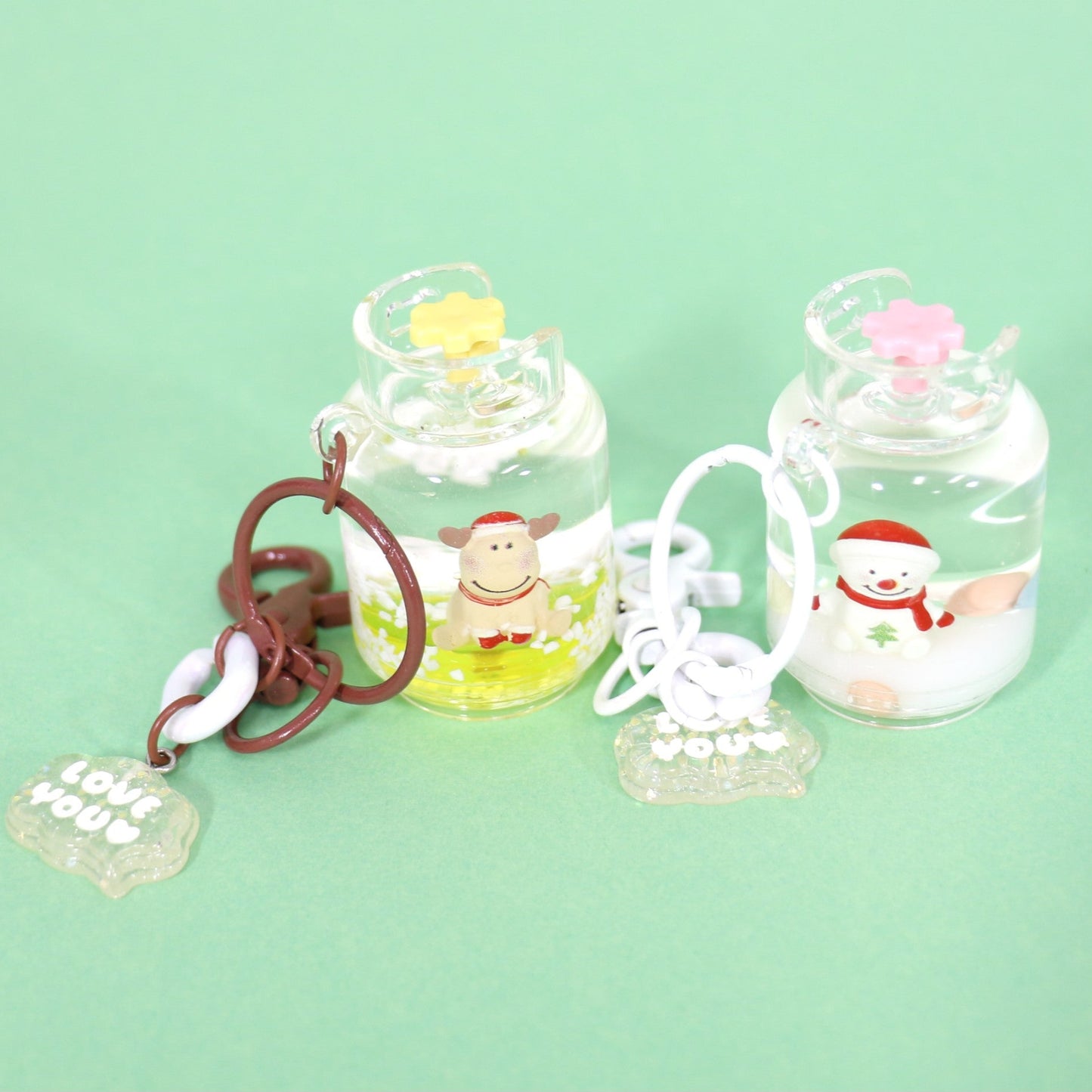 Christmas Holiday Liquid Jar Key Chain KC21026-20. (12PC)