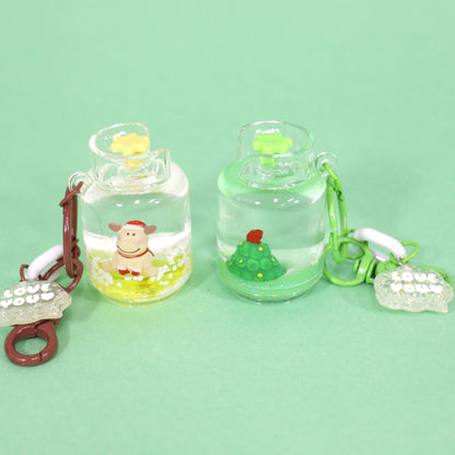 Christmas Holiday Liquid Jar Key Chain KC21026-20. (12PC)