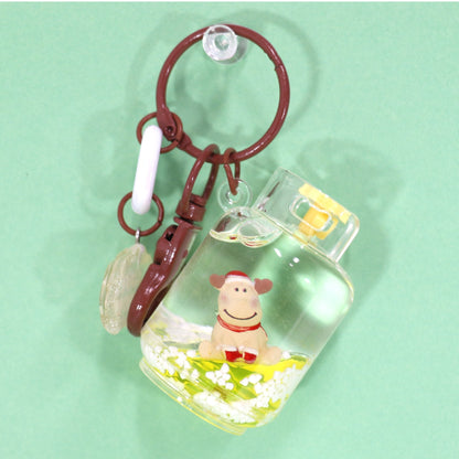 Christmas Holiday Liquid Jar Key Chain KC21026-20. (12PC)