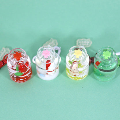 Christmas Holiday Liquid Jar Key Chain KC21026-20. (12PC)