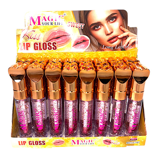 Magic Your Life Heart Lip Gloss LC197. (24PC)