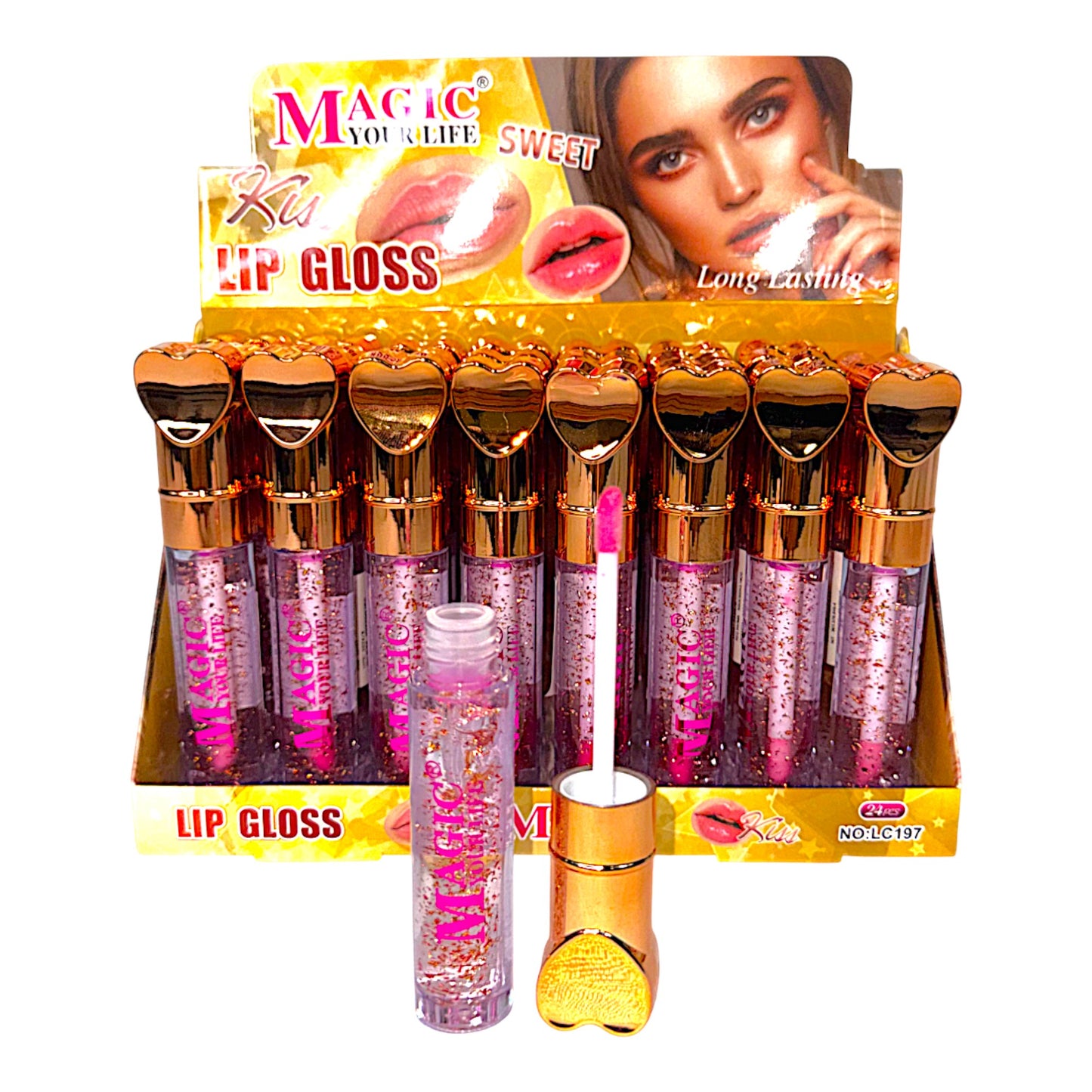 Magic Your Life Heart Lip Gloss LC197. (24PC)