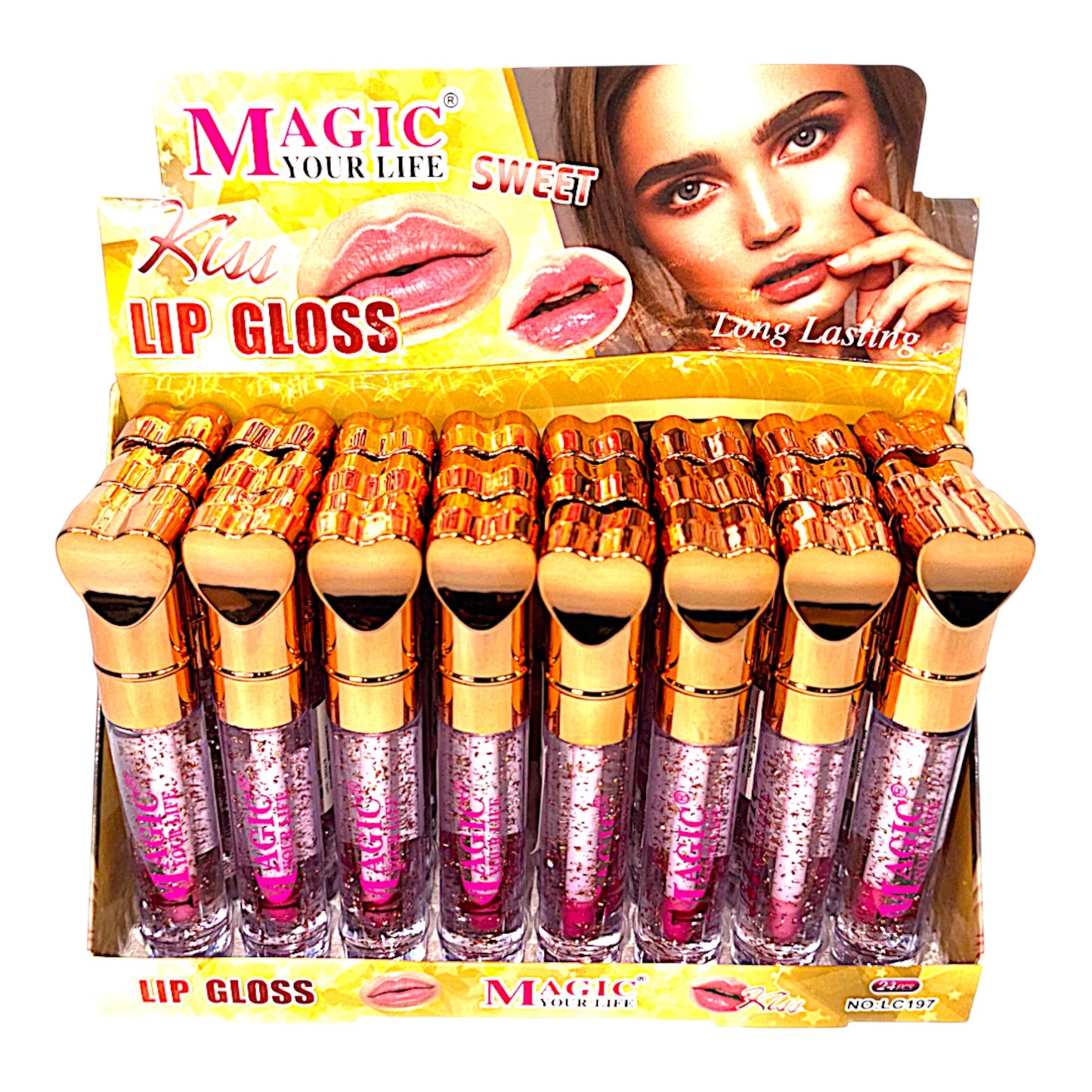 Magic Your Life Heart Lip Gloss LC197. (24PC)