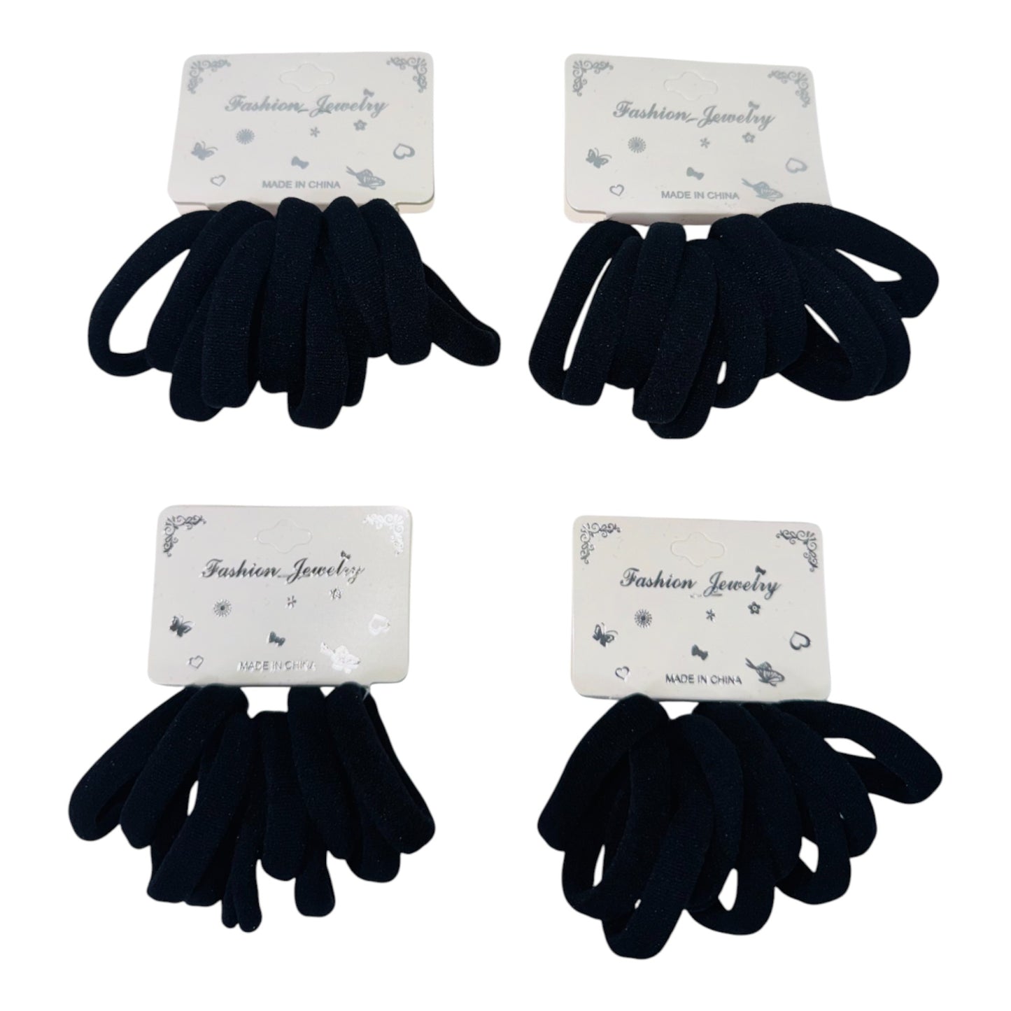 8.5CM Black Hair Tie RB8BK (12PC)