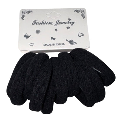 8.5CM Black Hair Tie RB8BK (12PC)