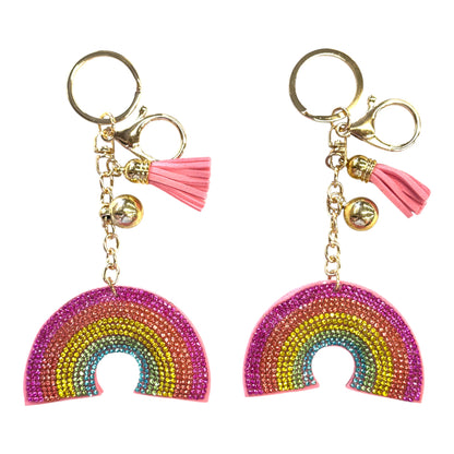 Rhinestone Rainbow Key Chain KC301-19. (12PC)