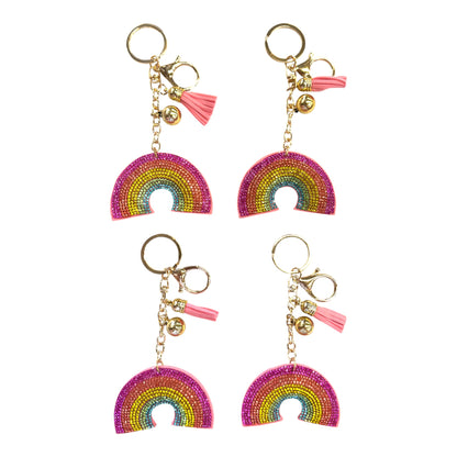 Rhinestone Rainbow Key Chain KC301-19. (12PC)