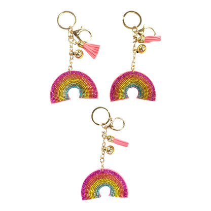 Rhinestone Rainbow Key Chain KC301-19. (12PC)
