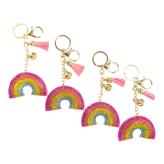 Rhinestone Rainbow Key Chain KC301-19. (12PC)