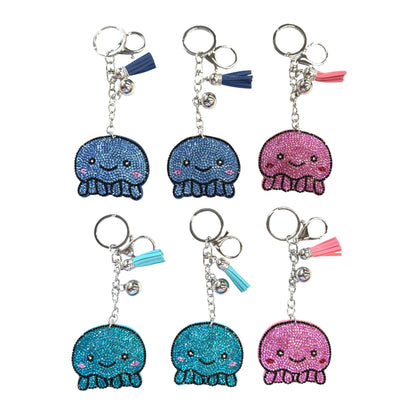 Rhinestone Octopus Key Chain KC301-5. (12PC)