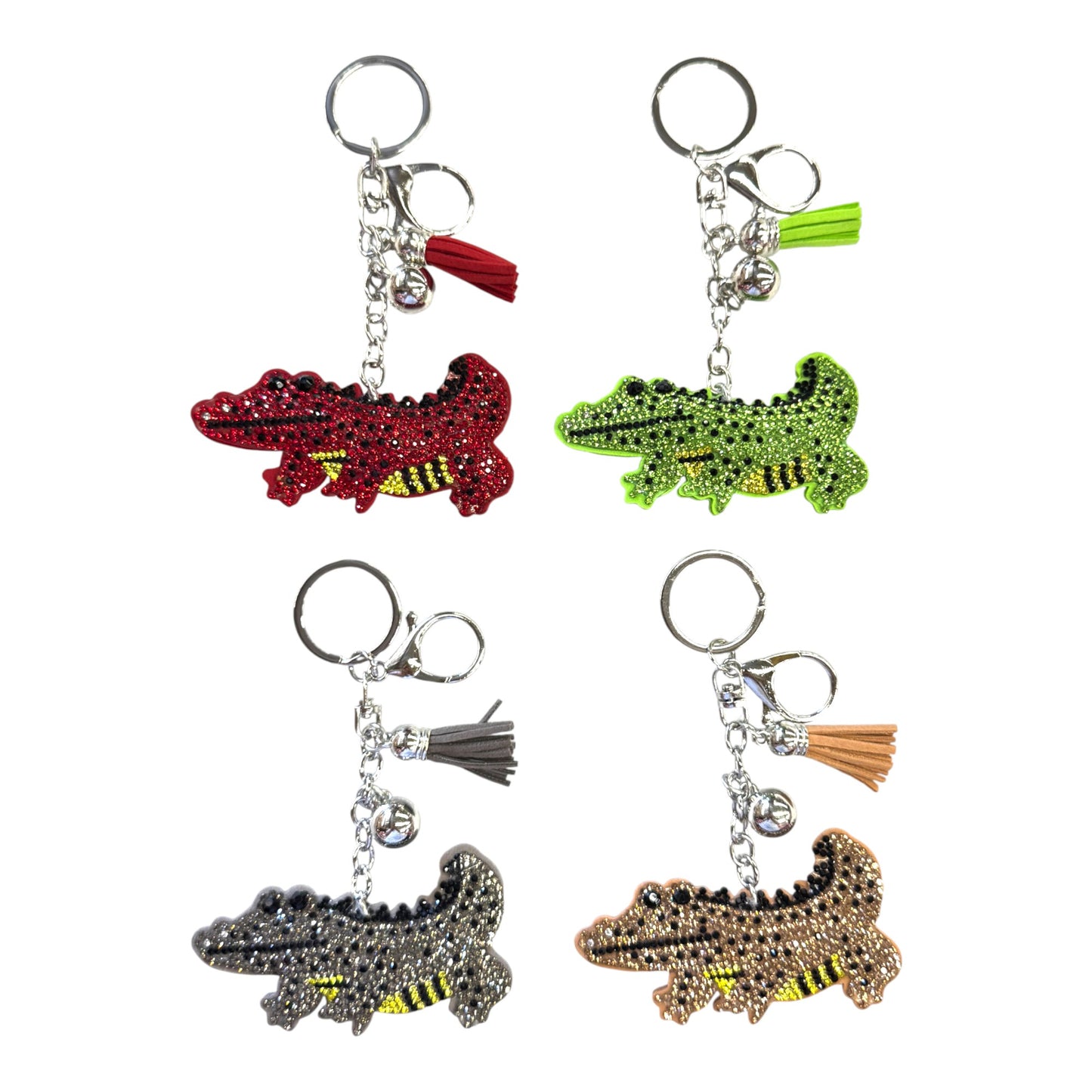 Rhinestone Crocodile Key CHAIN KC824-1. (12PC)