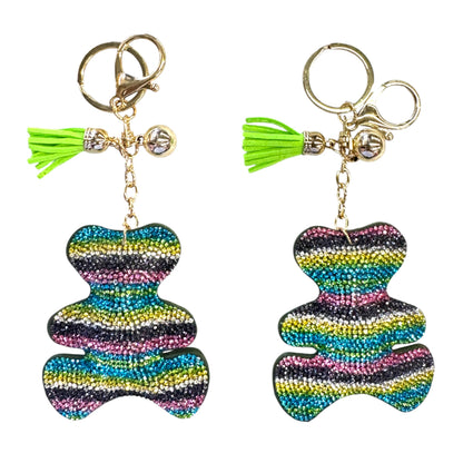Rhinestone Teddy Bear Key Chain KC824-56. (12PC)