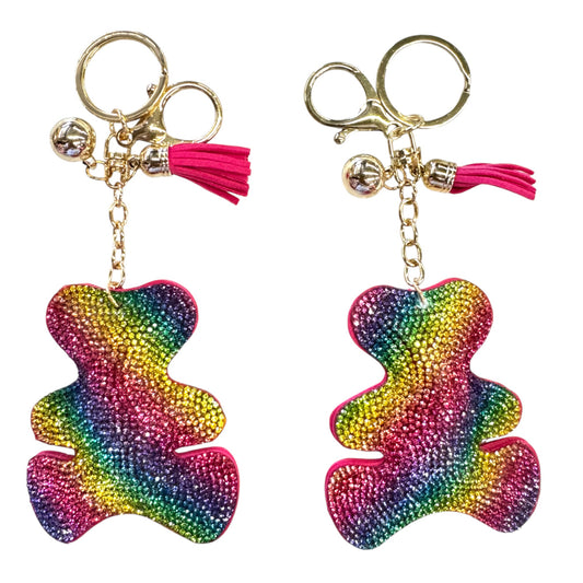 Rhinestone Teddy Bear Key Chain KC824-56.. (12PC)