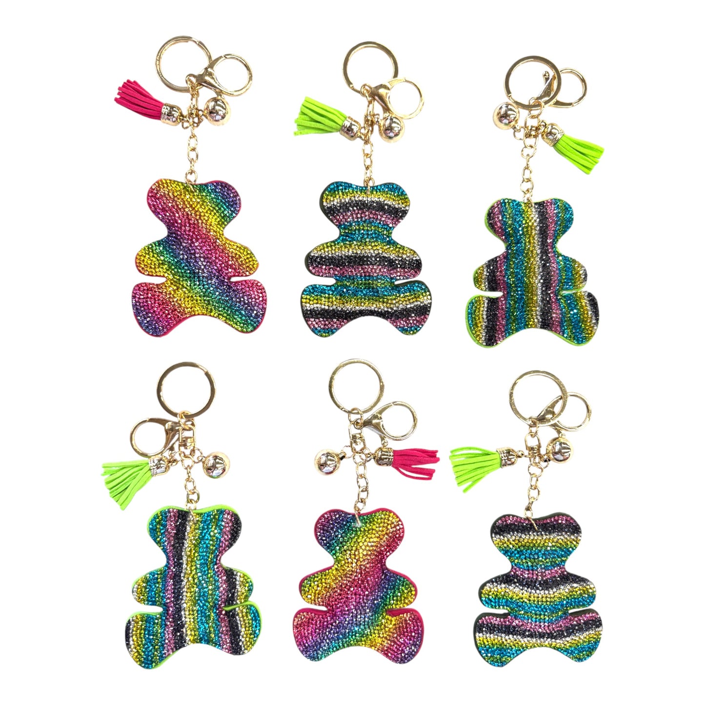 Rhinestone Teddy Bear Key Chain KC824-56. (12PC)