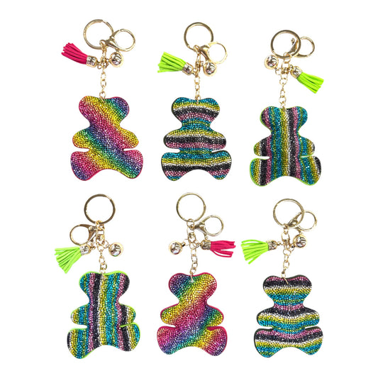 Rhinestone Teddy Bear Key Chain KC824-56. (12PC)