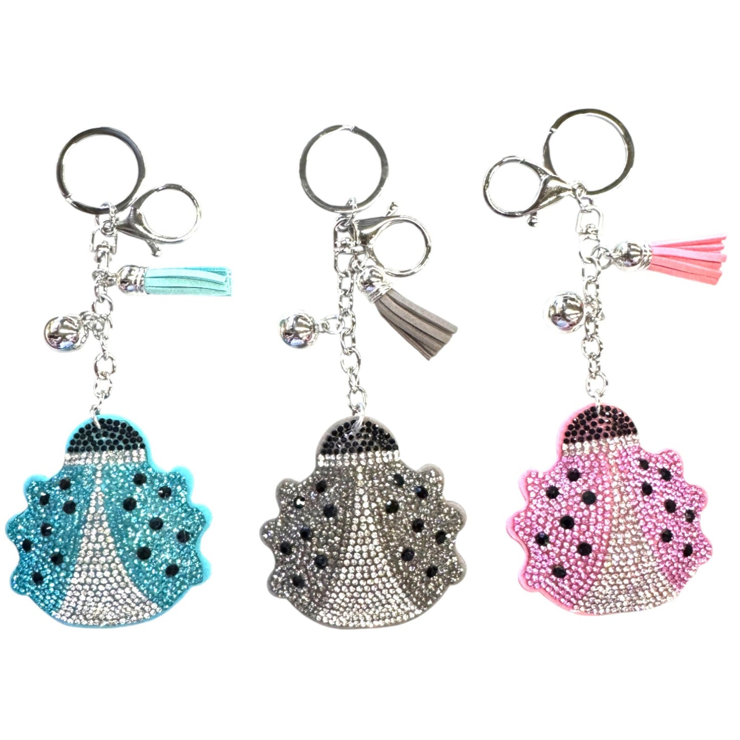 Rhinestone Ladybug Key Chain KC301-17. (12PC)