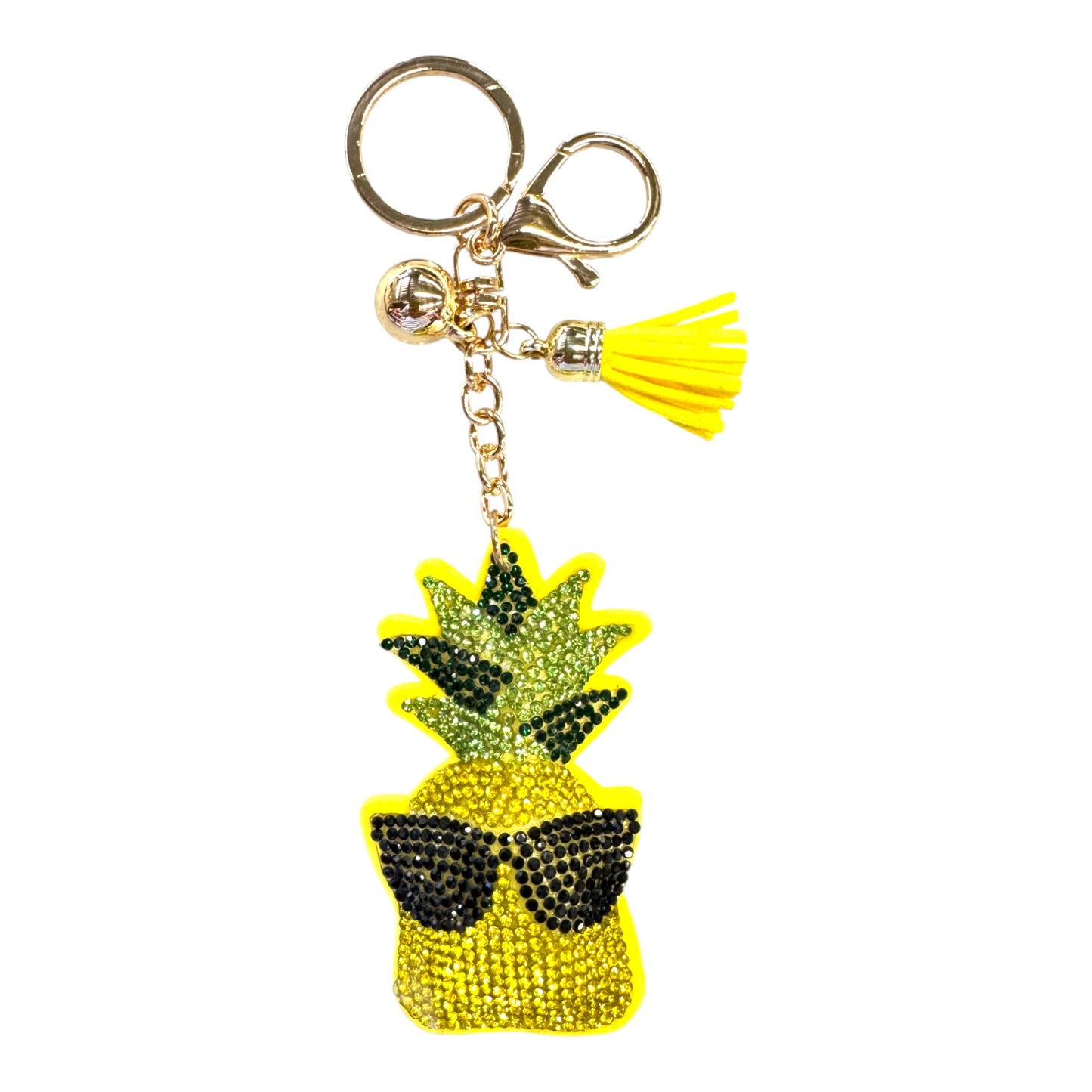 Rhinestone Sunglasses Pineapple Key Chain KC824-41. (12PC)