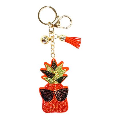 Rhinestone Sunglasses Pineapple Key Chain KC824-41. (12PC)