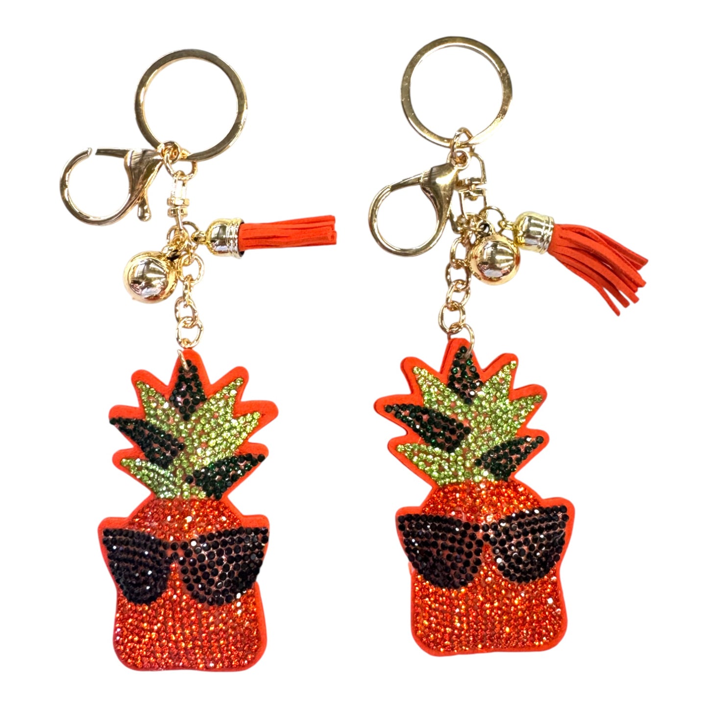 Rhinestone Sunglasses Pineapple Key Chain KC824-41. (12PC)
