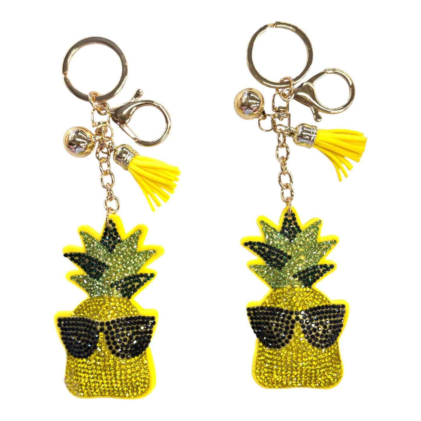 Rhinestone Sunglasses Pineapple Key Chain KC824-41. (12PC)