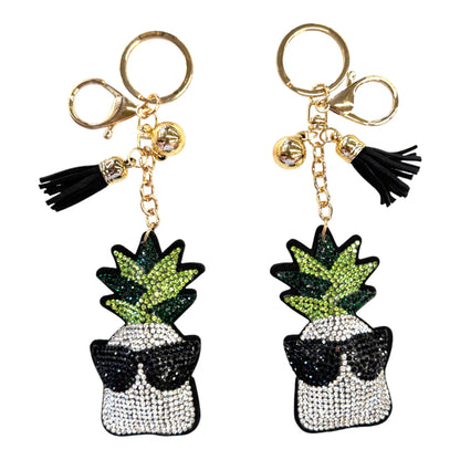 Rhinestone Sunglasses Pineapple Key Chain KC824-41. (12PC)