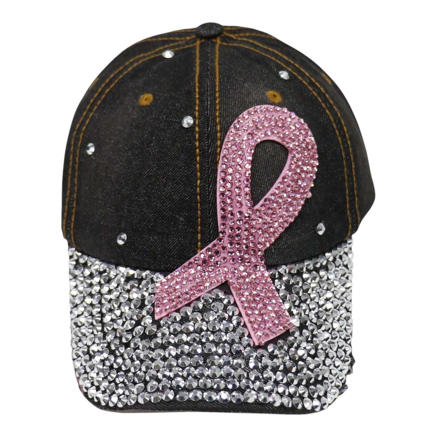 Bling Pink Ribbon Rhinestone Baseball Cap CP3727. (12PC)