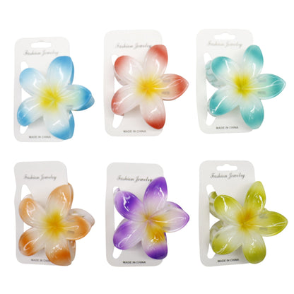 Hawaiian Flower Hair Claw Clip SS5830-34 (12PC)