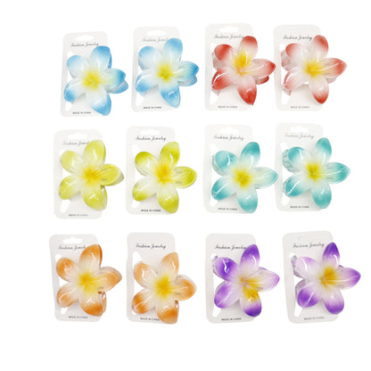 Hawaiian Flower Hair Claw Clip SS5830-34 (12PC)