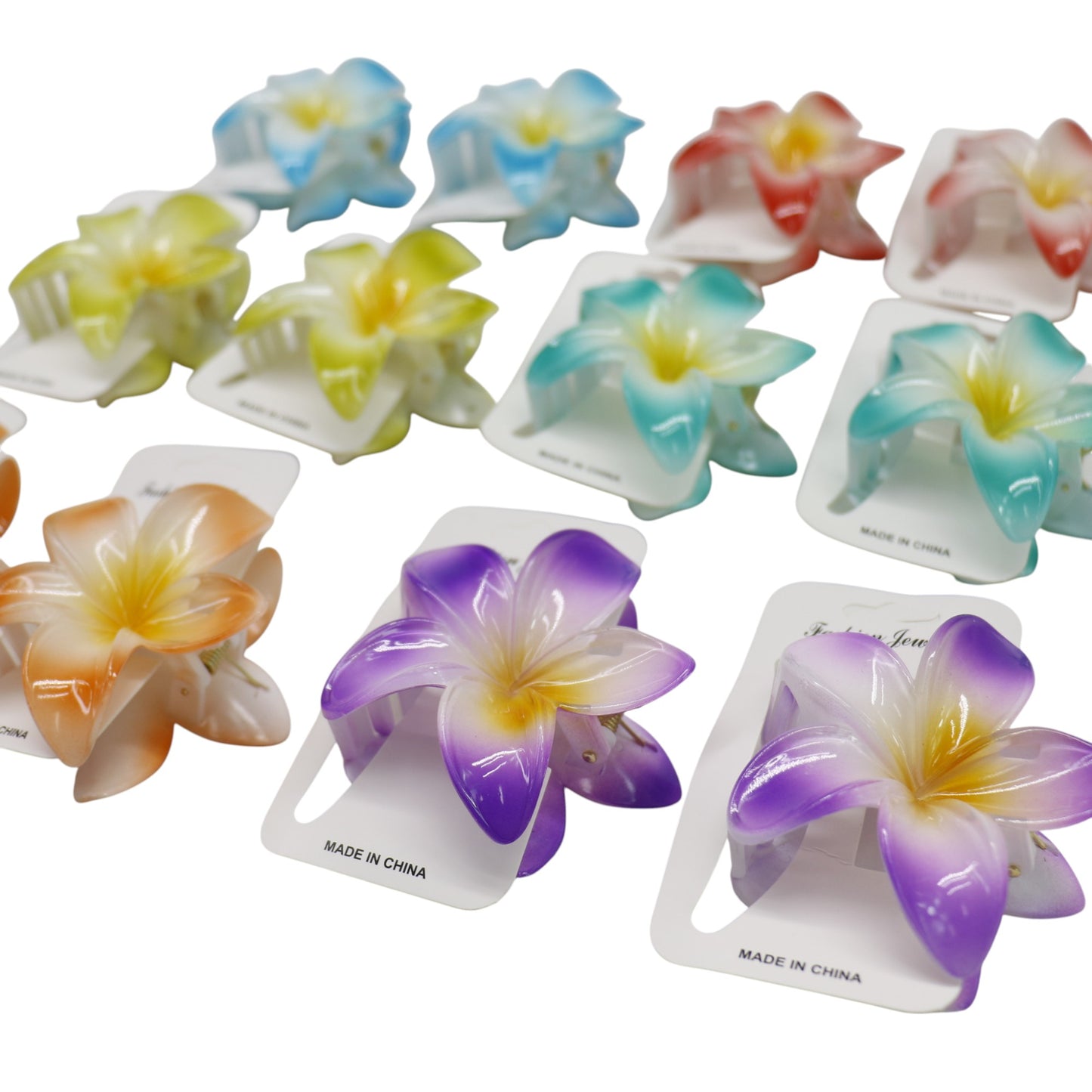 Hawaiian Flower Hair Claw Clip SS5830-34 (12PC)