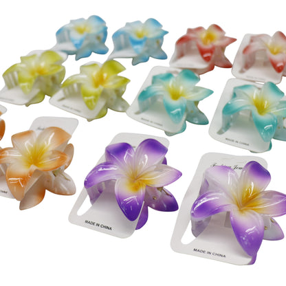 Hawaiian Flower Hair Claw Clip SS5830-34 (12PC)