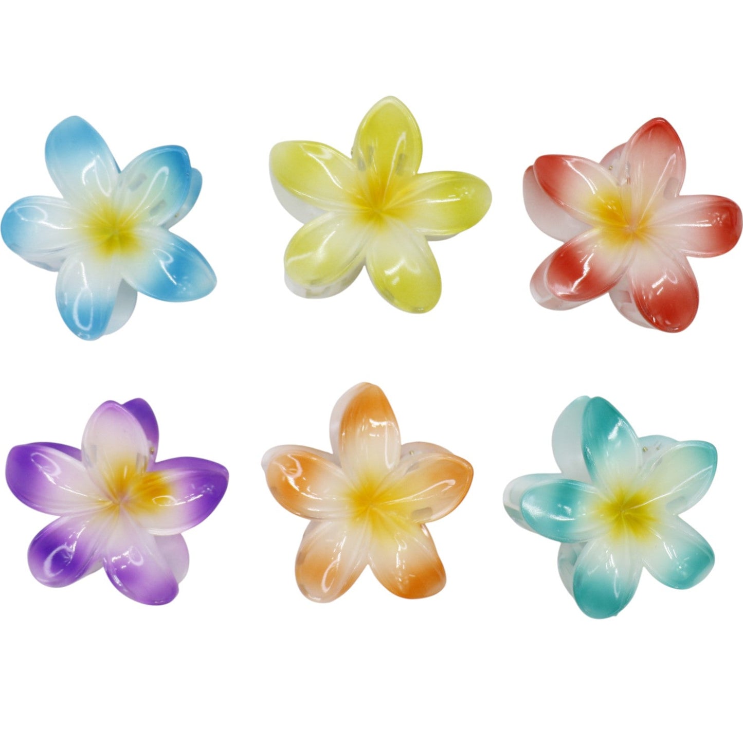Hawaiian Flower Hair Claw Clip SS5830-34 (12PC)